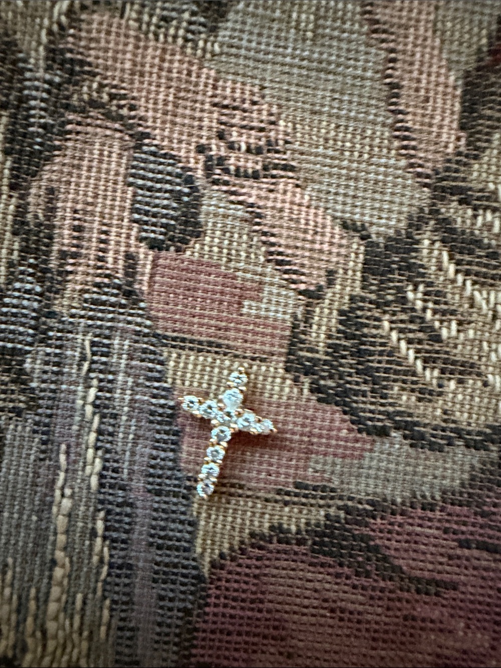 Real diamond and 14k gold Cross Pendant